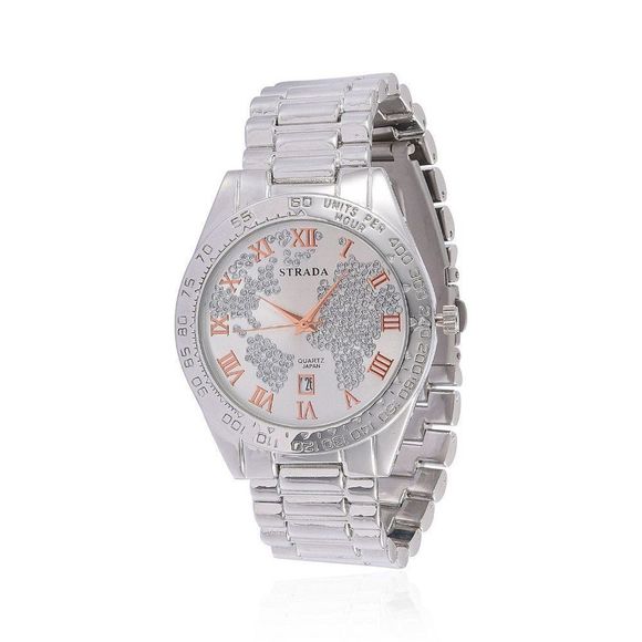 STRADA Watch Silver and Rose Gold Stainless Steel - Picture 1 of 4